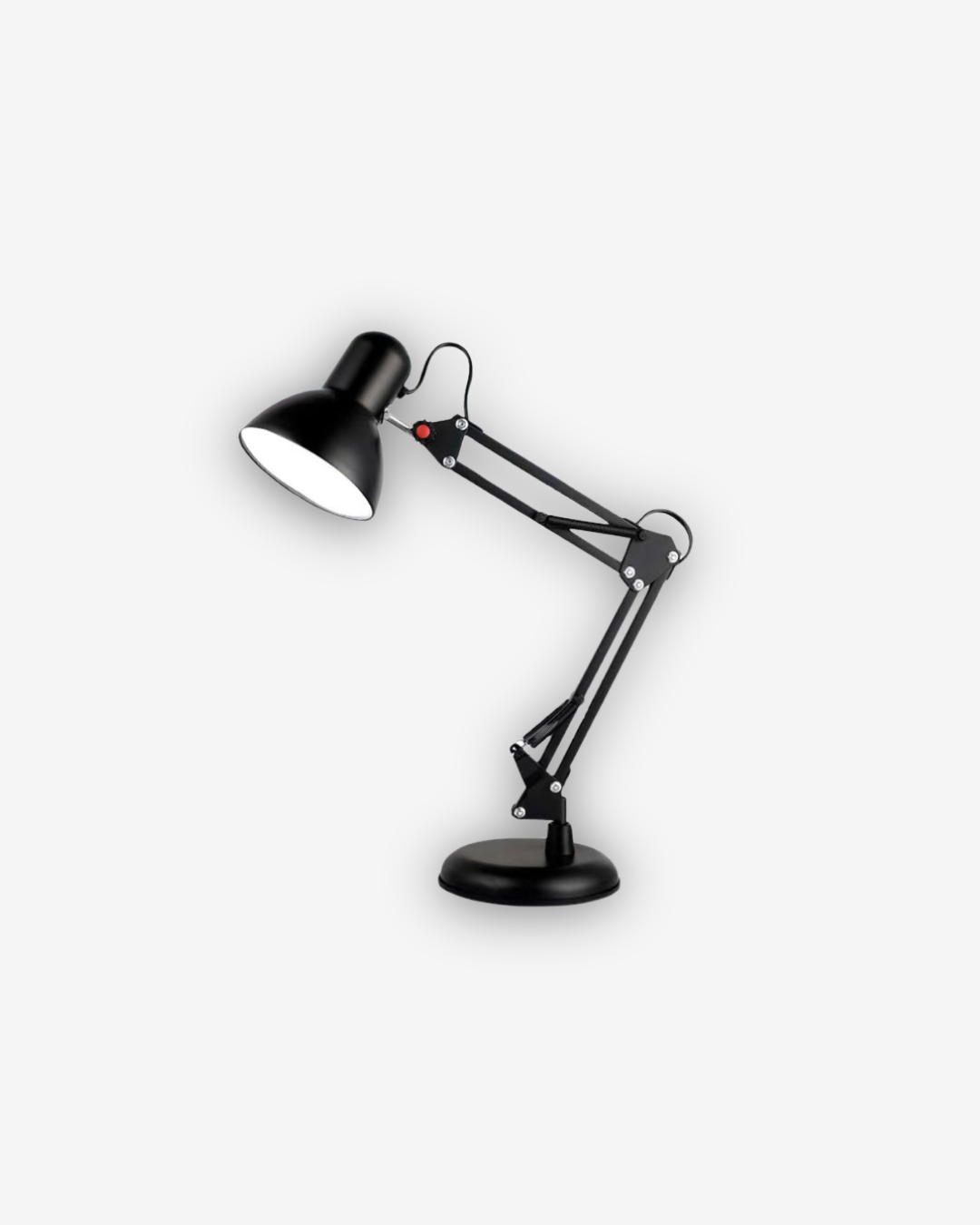  مصباح طاولة LED ريترو معدني قابل للتعديل - أسود - ضوء مركز وين ما حبيت و قاعدة ثابتة ما تزعزعش